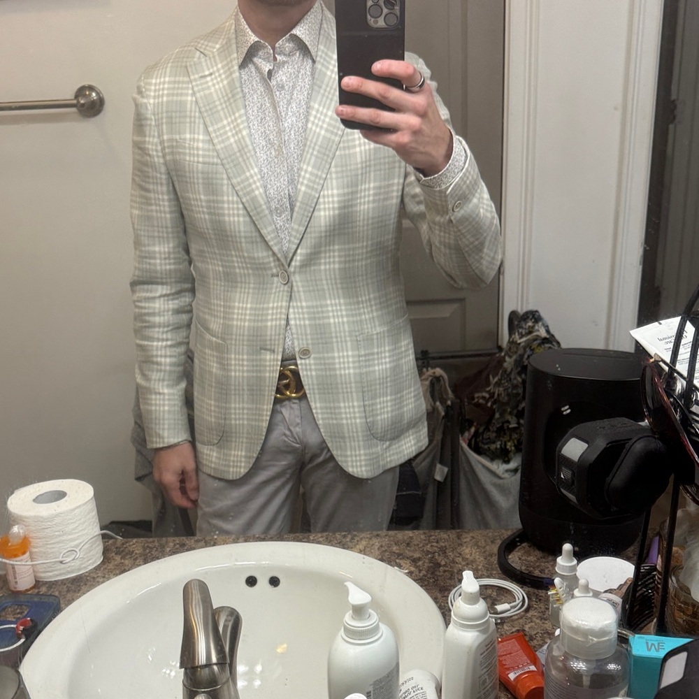 Eleventy platinum 36 us Men's Cream Plaid Blazer